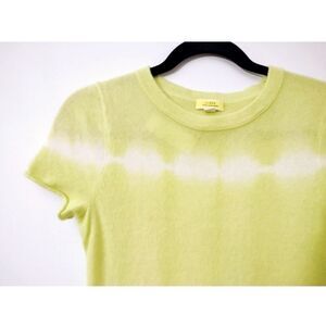 J.Crew 90s 100% cashmere short sleeve sweater kiwi green tie-dye Size Small